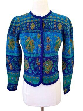 vtg 70s KENZO Boiled wool cardigan sweater XS S